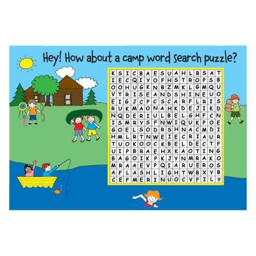 Camp Word Search Puzzle Card Camp Word Search Puzzle Card