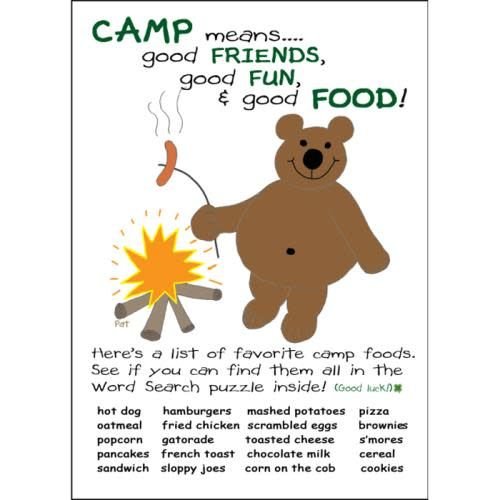 Bear/Hot Dog Word Search Card Bear/Hot Dog Word Search Card
