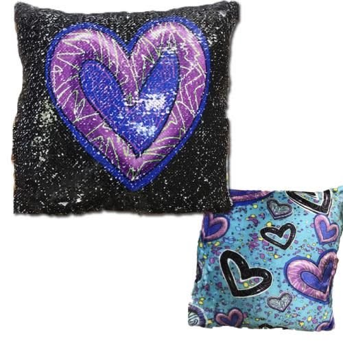 Swiggle Hearts Sequin Pillow Swiggle Hearts Sequin Pillow