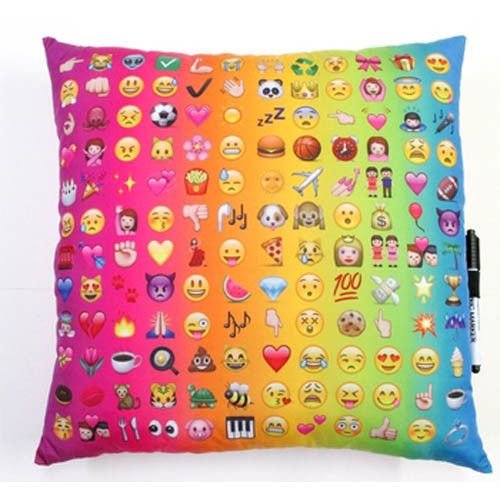 Rainbow Multi Emoji Autograph Pillow Rainbow Multi Emoji Autograph Pillow