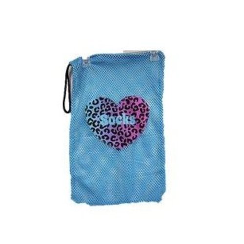 Leopard Heart Mesh Sock Bag Leopard Heart Mesh Sock Bag