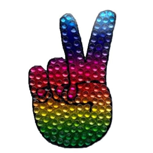 Peace Finger Bling Sticker Peace Finger Bling Sticker