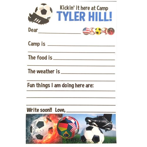 Soccer Fill-In Camp Notecards Soccer Fill-In Camp Notecards