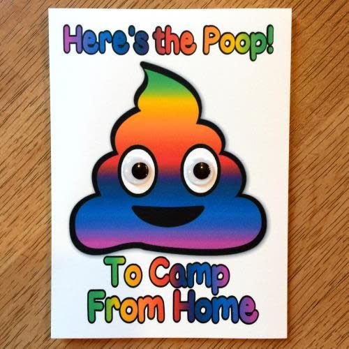 Rainbow Unicorn Poop Wiggly Eye Card Rainbow Unicorn Poop Wiggly Eye Card