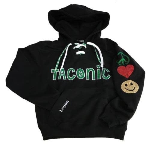 Glittery Embroidered Lace Up Hoodie Glittery Embroidered Lace Up Hoodie