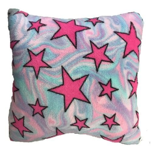 Swirly Stars Fuzzy Square Pillow Swirly Stars Fuzzy Square Pillow
