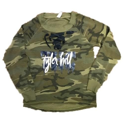 Dripping Letters Camo Long Sleeve Shirt Dripping Letters Camo Long Sleeve Shirt