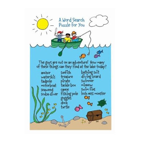 Lake Word Search Camp Card Lake Word Search Camp Card