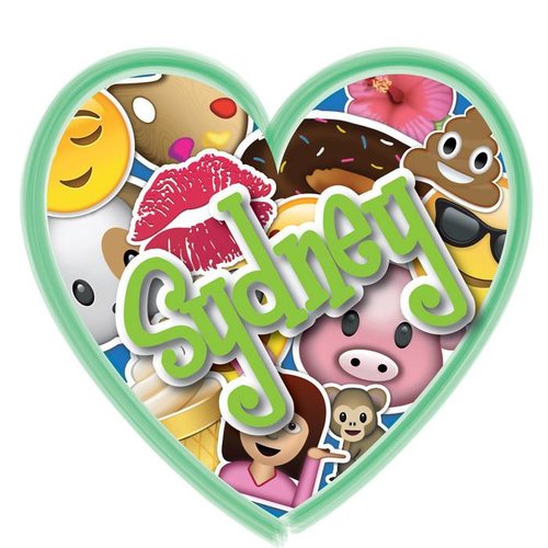 Emojis in Heart Personalized Cling Emojis in Heart Personalized Cling