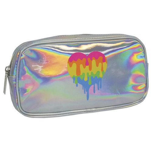 Holographic Dripping Heart Small Cosmetic Bag Holographic Dripping Heart Small Cosmetic Bag