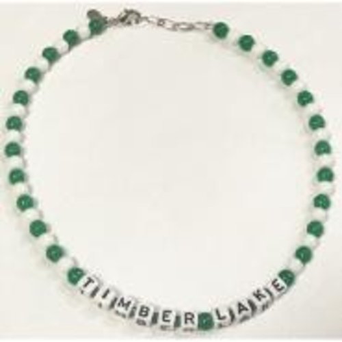Two-Color Camp Name Beaded Necklace Two-Color Camp Name Beaded Necklace