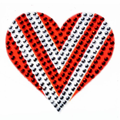 Red/White Heart StickerBean Red/White Heart StickerBean