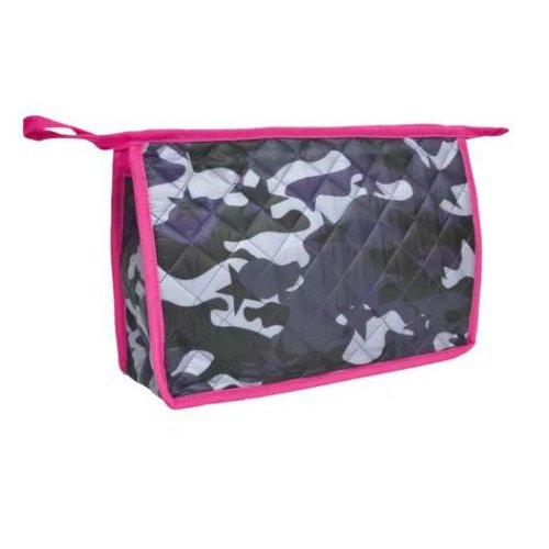 Blue Camo Quilted Cosmetic Bag Blue Camo Quilted Cosmetic Bag