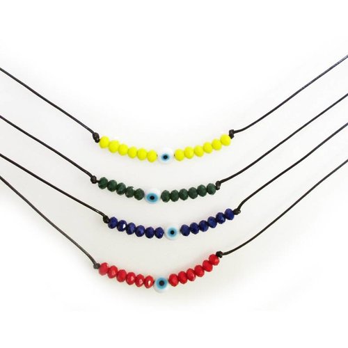 Evil Eye Camp Colors Beaded Choker Evil Eye Camp Colors Beaded Choker