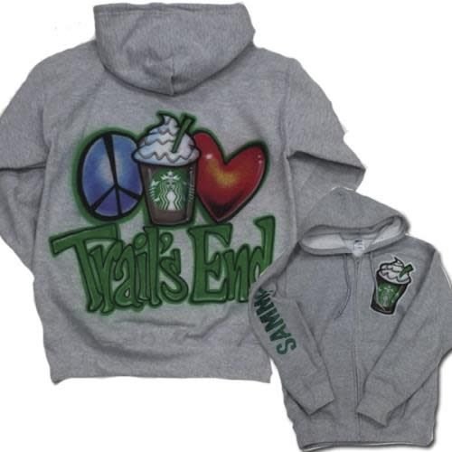 Love Camp a Latte Airbrushed Sweatshirt Love Camp a Latte Airbrushed Sweatshirt