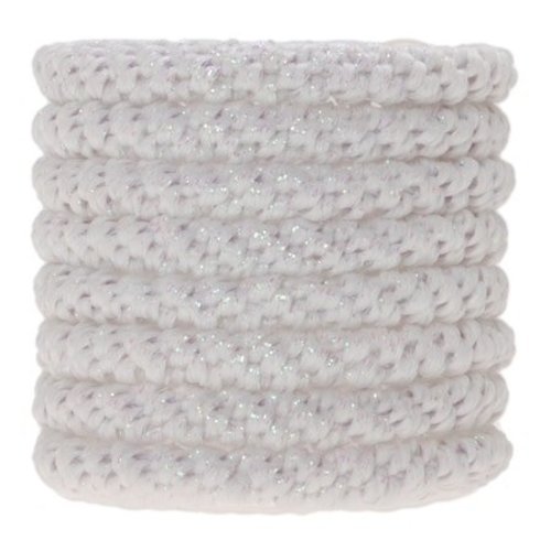 White Metallic Set of 8 Pony Holders White Metallic Set of 8 Pony Holders