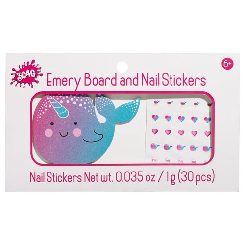 Narwhal Nail File and Stickers Narwhal Nail File and Stickers