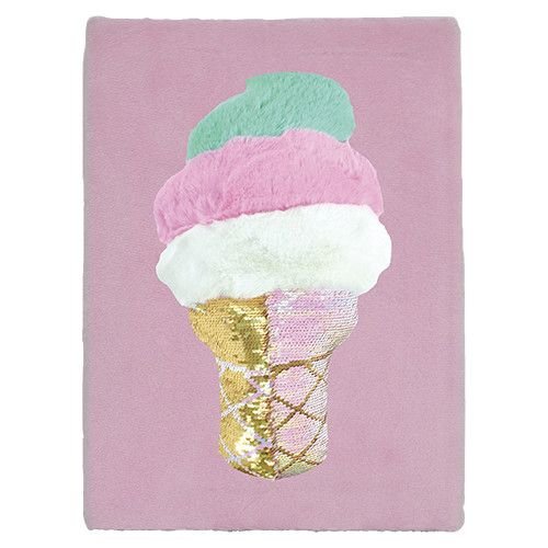 Swirl Cone Furry Reversible Sequin Journal Swirl Cone Furry Reversible Sequin Journal