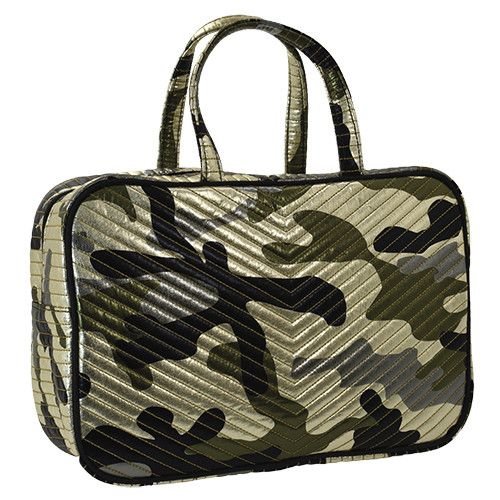Metallic Camo Chevron Large Cosmetic Bag Metallic Camo Chevron Large Cosmetic Bag