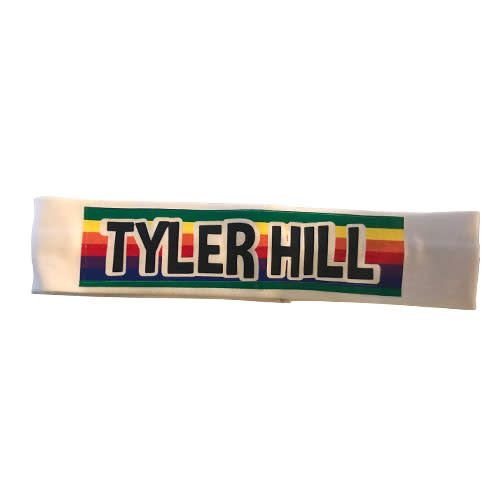Rainbow Striped Camp Name Headband Rainbow Striped Camp Name Headband