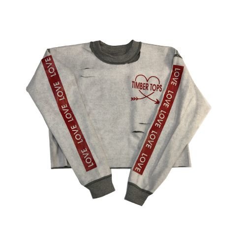 Cropped Torn Inside Out Heart Arrow Sweatshirt Cropped Torn Inside Out Heart Arrow Sweatshirt