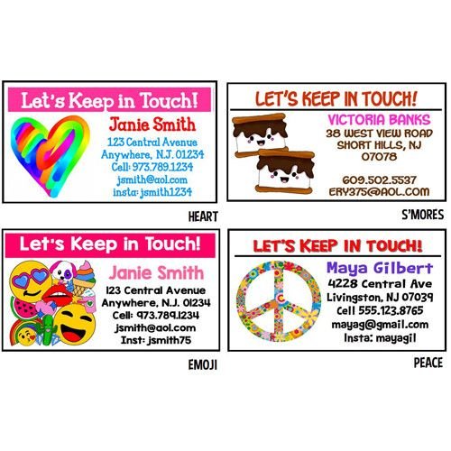 Girls Personalized Calling Cards Girls Personalized Calling Cards
