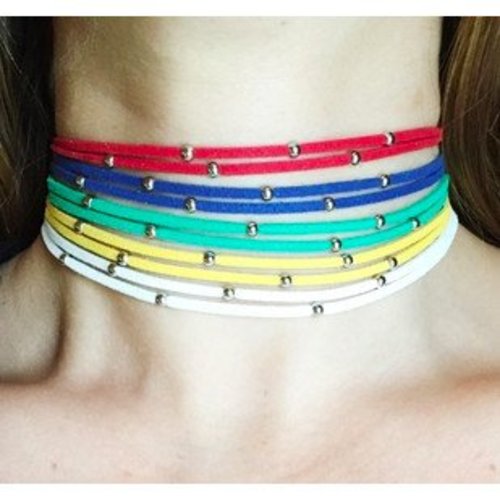 Double Suede Bead Choker Double Suede Bead Choker