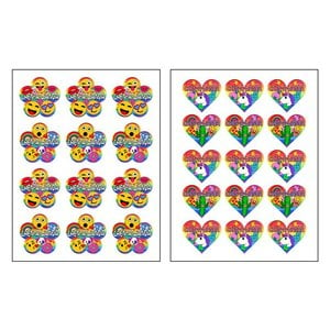 Rainbow Flower & Heart Stickers