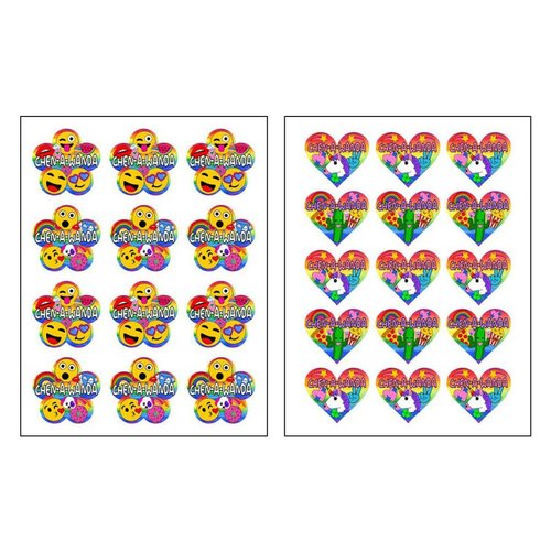 Rainbow Flower & Heart Stickers Rainbow Flower & Heart Stickers