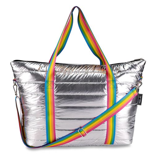 Metallic Puffer Tote Weekender Metallic Puffer Tote Weekender