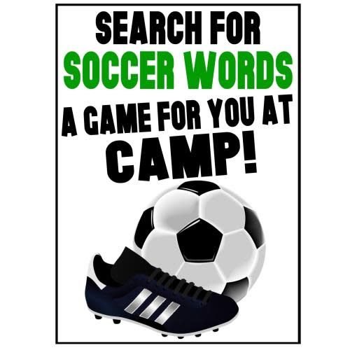 Soccer Word Search Camp Card Soccer Word Search Camp Card