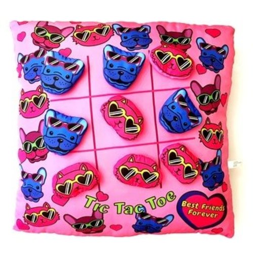 Dogs and Cats Tic Tac Toe Pillow Dogs and Cats Tic Tac Toe Pillow