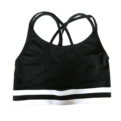 Black Sports Bra with Striped Band (size 7-14) Black Sports Bra with Striped Band (size 7-14)