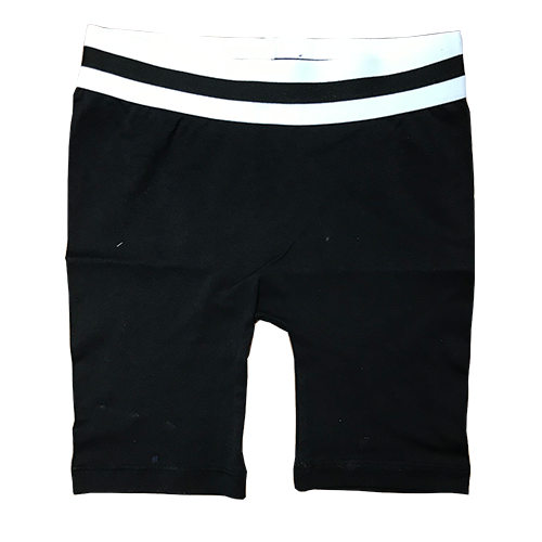 Black Bike Shorts with Striped Top Black Bike Shorts with Striped Top