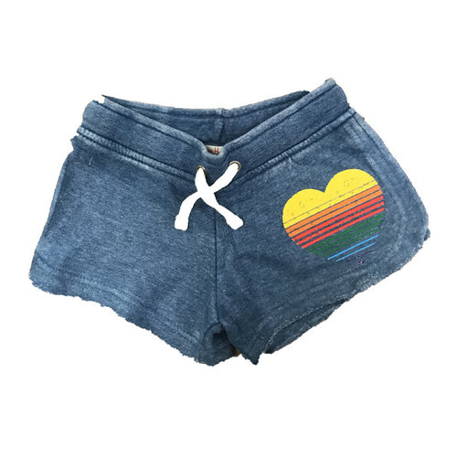 Blue Soft Shorts with Rainbow Heart Blue Soft Shorts with Rainbow Heart