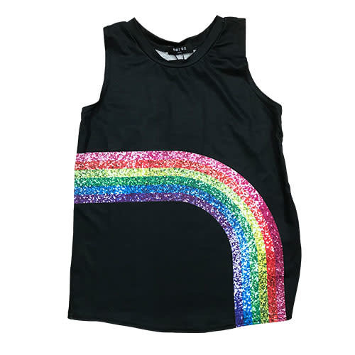 Rainbow Glitter Black Tank Rainbow Glitter Black Tank