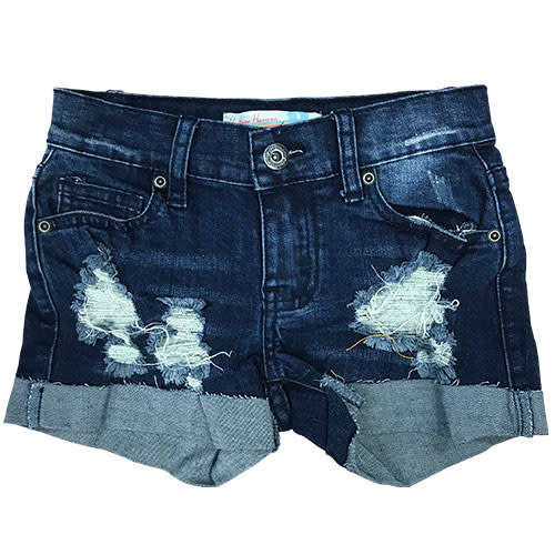 Ripped Cuff Dark Jean Shorts Ripped Cuff Dark Jean Shorts