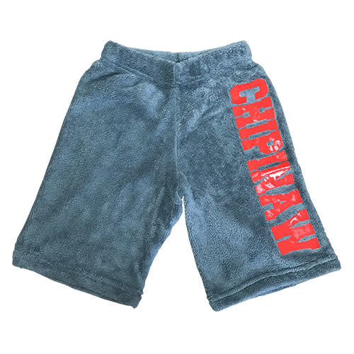 Boys Long Fuzzy Shorts with Large Camp Name Boys Long Fuzzy Shorts with Large Camp Name