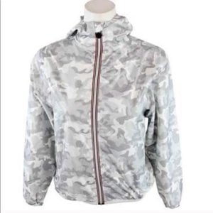 light grey rain jacket