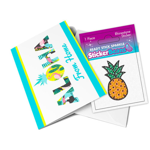 Pineapple StickerBean Card Pineapple StickerBean Card