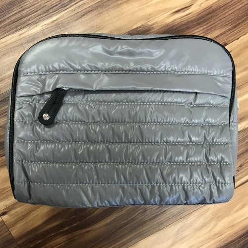 Gray Quilted Cosmetic Bag Gray Quilted Cosmetic Bag