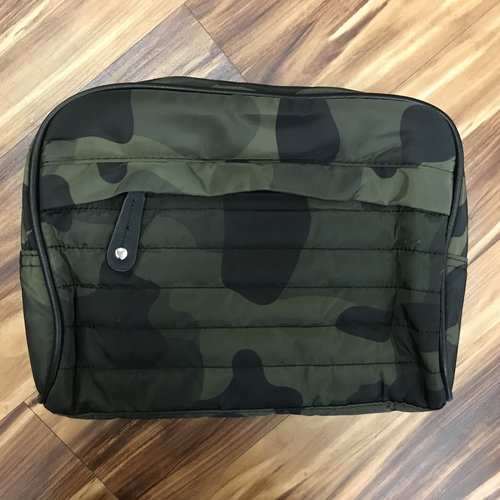 Green Camo Quilted Cosmetic Bag Green Camo Quilted Cosmetic Bag