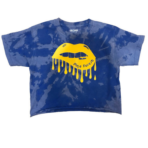 Tie Dye Dripping Lips Cropped Shirt Tie Dye Dripping Lips Cropped Shirt