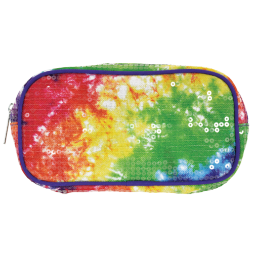 Sequin Tye Die Metallic Tufted Sequin Small Cosmetic Bag Sequin Tye Die Metallic Tufted Sequin Small Cosmetic Bag