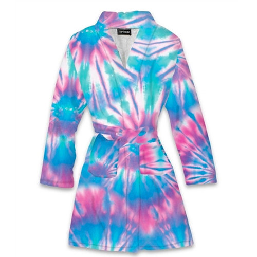 Tie Dye Pastel Ice Fuzzy Robe Tie Dye Pastel Ice Fuzzy Robe