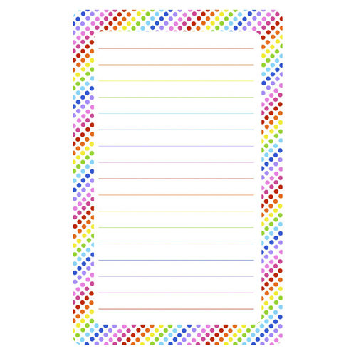 White Rainbow Dots Lined Notepad White Rainbow Dots Lined Notepad