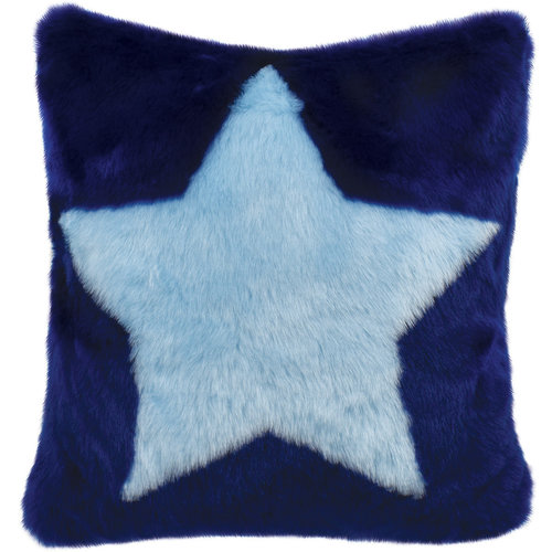 Blue Star Furry Pillow Blue Star Furry Pillow