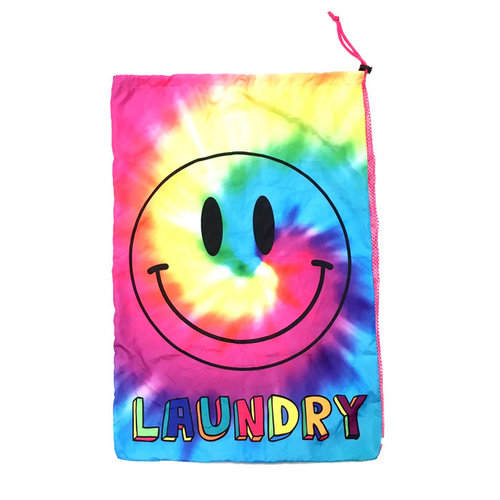 Rainbow Tie Dye Smiley Mesh Laundry Bag Rainbow Tie Dye Smiley Mesh Laundry Bag