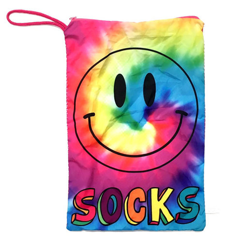 Rainbow Tie Dye Smiley Sock Bag Rainbow Tie Dye Smiley Sock Bag
