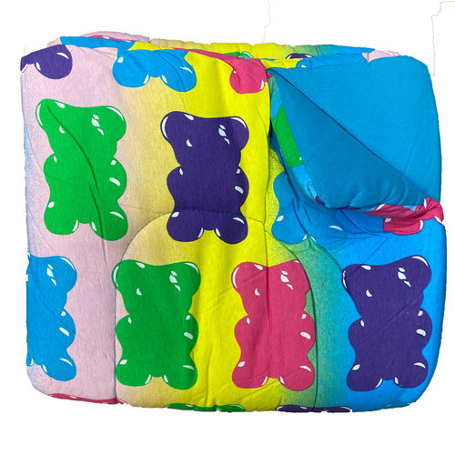 Reversible Turquoise/Gummy Bear Jersey Comforter Reversible Turquoise/Gummy Bear Jersey Comforter